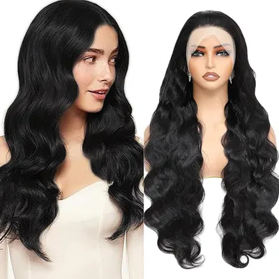 Produktbild von 13x6 Body Wave Lace Front Perücke in Natürlich Schwarz 32 Zoll