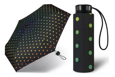 Produktbild von ULTRA MINI Regenschirm Happy Rain mit bunten Tupfen GETUPFT