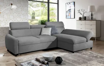 Image de AX LIVING Petit canapé avec fonction sommeil Olettio Mini 260 cm Gris D