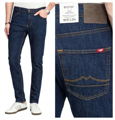 Zdjęcie produktu dla MUSTANG | Slim-fit jeans męskie, kolor niebieski (denim), rozmiar W35 L34