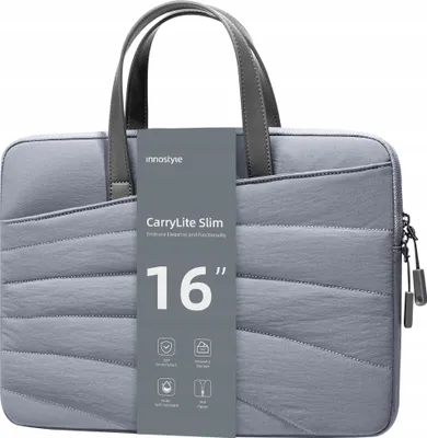 Immagine prodotto di Innostyle Borsa per laptop da donna 15 6 16 impermeabile Carrylite Slim Grigio