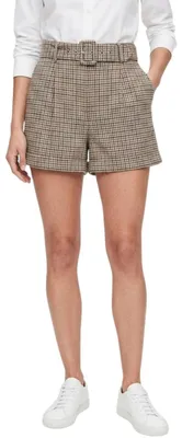 Image de Short Naf Naf Rosy pour femme, élégant, beige, à volants, taille XS