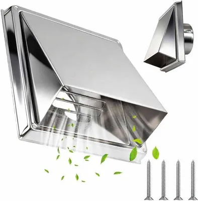 Produktbild von Belüftungsgitter, Durchmesser 100 mm, aus Edelstahl 304, mit Insektenschutzgitter, witterungsbeständig
