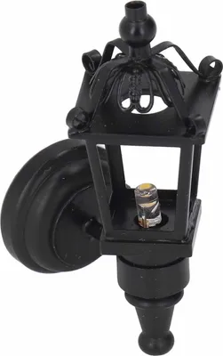 Obrázek produktu pro Nástěnná lampa pro domeček pro panenky v měřítku 1:12, černá simulace, miniaturní LED světlo, zahradní dekorace