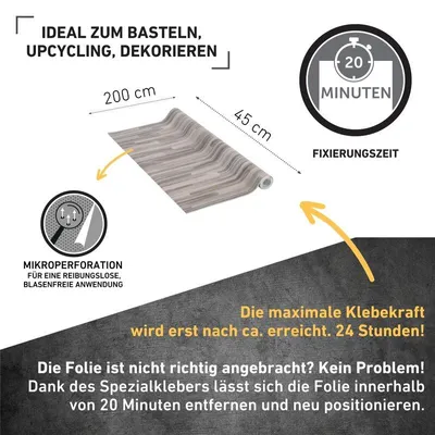 Produktbild von Perfect Fix® Klebefolie Parkett grau - 67,5x200cm