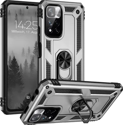 Produktbild von Armor Outdoor Handyhülle für Xiaomi Redmi Note 11 Pro Handy Panzer Case Cover Schutzhülle Farbe: Silber