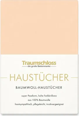 Produktbild von Traumschloss Betttuch Haustuch 150 x 250 cm apricot aus 100% Baumwolle, ohne Gummizug