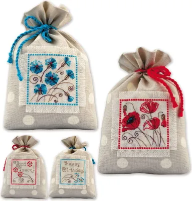 Produktbild von Riolis Kreuzstich-Set "Geschenktüten - 2er-Set", 14x20 cm