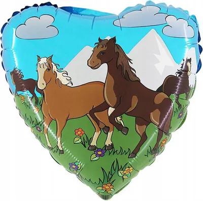 Productafbeelding van Folievuilballon "Galoperende paarden", 18 inch, 1 stuk.