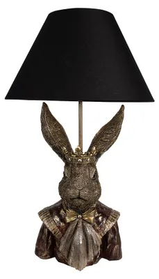 Obrázok produktu pre Stolová lampa Clayre & Eef Rabbit Ø 37x61 cm Zlatá farba Čierna polyresin