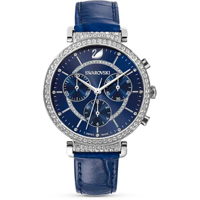 Produktbild von Swarovski 5580342 Damen-Armbanduhr, Edelstahl-Gehäuse, Leder-Armband