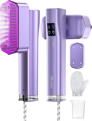 Zdjęcie produktu dla Żelazko parowe 2 w 1 Żelazko podróżne 15s Szybkie nagrzewanie, 22 g/min pary, wyświetlacz LED, 4 tryby, zbiornik 100 ml, przenośna parownica do ubrań w domu i w podróży