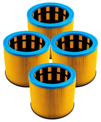 Produktbild von vhbw 4x Faltenfilter kompatibel mit Starmix GS, AS, NSG, HS Staubsauger - Patronenfilter Blau Gelb, 7200 cm²