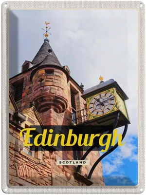 Produktbild von vianmo Blechschild 40x30 cm Edinburgh Scotland Altstadt Bildmotiv Reisemotiv Abenteuer Reisen Straße Stadt Urlaub