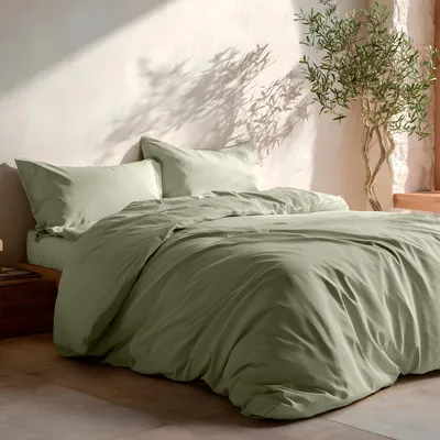 Produktbild von GAMUSI Bettwäsche 180, einfarbig, 100% Baumwolle, Bettbezug 260 x 240 cm und 2 K