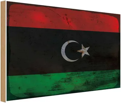 Immagine prodotto di vianmo Insegna in legno 30x40 cm Bandiera Libyen Flag of Libya