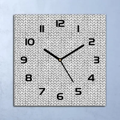 Produktbild von Wanduhr Echt-Glas-Küchenuhr Fischgrätenmuster Quarz Lautlos 30x30 Deko Bilder