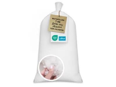 Produktbild von Füllmaterial Kissen, 1kg, Polyesterhohlfaser Flocken, weiß