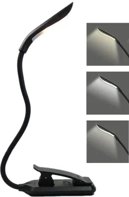 Produktbild von INF Leselampe, LED-Buchlampe mit 3 Lichtmodi, wiederaufladbar Schwarz