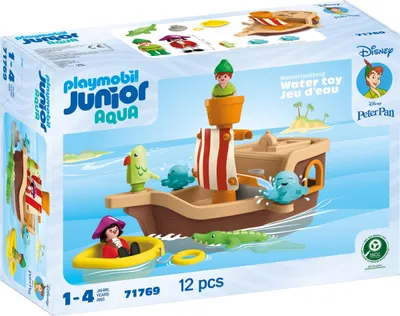 Produktbild von PLAYMOBIL 71769 JUNIOR & Disney: Peter Pans Piratenschiff mit Wasserspritzspaß