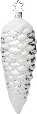 Produktbild von Christbaumschmuck Glas Zapfen 19cm Silber 1 Stück