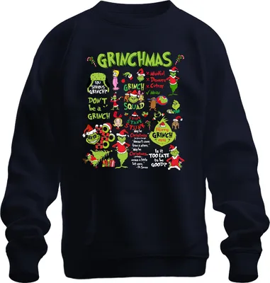 Produktbild von Grinchmas Grinch Squad Don't Be a Grinch Merry Christmas Funny Uni Sweatshirt Pullover, Navy, XL