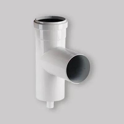 Produktbild von Tee-Stück für Abgasschornstein, traditionelle Heizkessel, mit Kondensatauffang, Ø 80 mm, M/M/F (Männlich/Männlich/Weiblich)