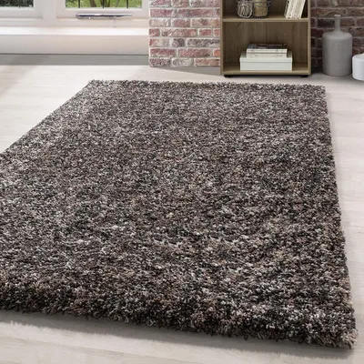 Produktbild von Hochflor Teppich Lorium Taupe, Melierter Wohnzimmer Teppich, Weich & Antiallergisch, Pflegeleicht, Geeignet für Fußbodenheizung, Größe  200 x 290 cm