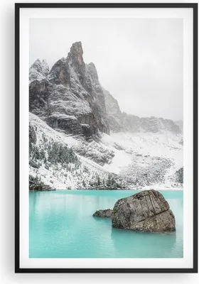 Produktbild von Gerahmtes Poster - Schwarzer Rahmen - Berge See Schnee - 61x91,5 cm - Wand Bild - Wanddeko - Wandbilder - Kunstposter - Wandposter - Bilderrahmen - Bilder - Kunstdruck Wanddekoration - P2BPA61x91-4377
