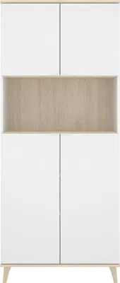 Produktbild von Sideboard Spino,  80 x 40 x 191 cm,  Weiß und Eiche