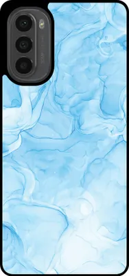 Produktbild von Smartphonica Handytasche Passend für Motorola Moto G52 / G82 mit Marmordruck - TPU Rückabdeckung Fall Marmor Design - Hellblau