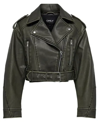 Productafbeelding van Onlella Imitatieleer Washed Biker Jas (OTW)