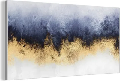 Obrázok produktu pre Nástenná dekorácia Kovový kovový obraz Wall Art 40x20cm Abstraktné - Zlaté - Muchowow Hliníkové obrazy