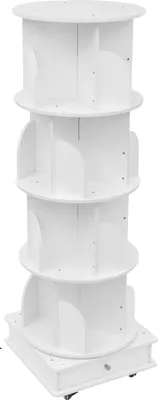 Image de Bibliothèque pivotante, design moderne, construction robuste, blanc