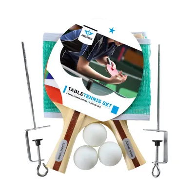 Image de Angel Sports Set de tennis de table avec filet/3 balles/2 raquettes