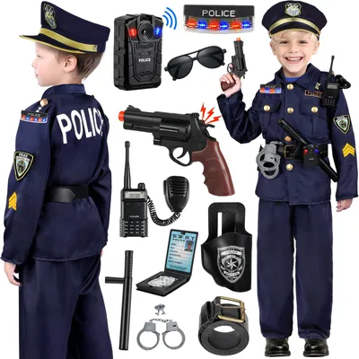 Politiekostüm für Kinder, Polizei Spielzeug, Halloween, Karneval, Gr. 3-12