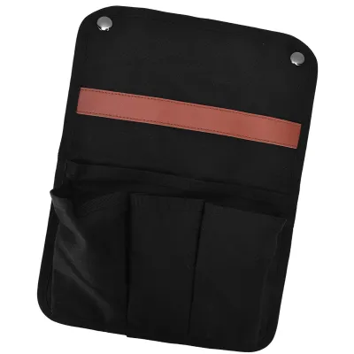 Image de Sac de rangement pour chaise de camping – Rangement sur les accoudoirs, grande capacité, plusieurs poches, portable pour l'extérieur, la plage et le jardin, noir