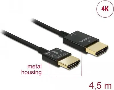 Produktbild von DELOCK HDMI Kabel Ethernet A -> A St/St 4.50m 3D 4K slim