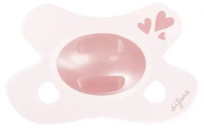 Produktbild von Difrax Natural Schnuller - Newborn - Soft Pink Hearts