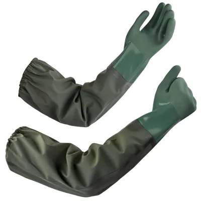 Produktbild von Paar Teichhandschuhe von 70 cm, wasserdichte Gummihandschuhe für Gartenarbeit, Angeln und Aquarienpflege