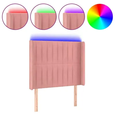 Produktbild von vidaXL LED Kopfteil Rosa 103x16x118/128 cm Samt