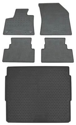 Gummi Kofferraumwanne + Fußmatten Set für Peugeot 3008, Bj. 2017-, schwarz