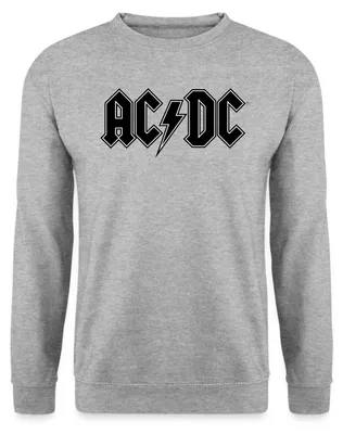 Produktbild von Spreadshirt AC/DC Schwarzes Logo Mit Blitz Uni Pullover, 3XL, Weißgrau meliert