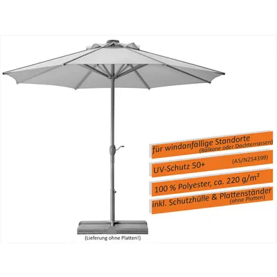 Immagine prodotto di Ombrellone da esterno Schneider Rooftop, 350 cm, color argento-grigio