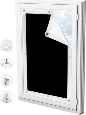 Productafbeelding van Famanu verduisteringsrolgordijn zonder boren, geschikt voor dakramen, met zuignappen, zwart, 60 x 115 cm