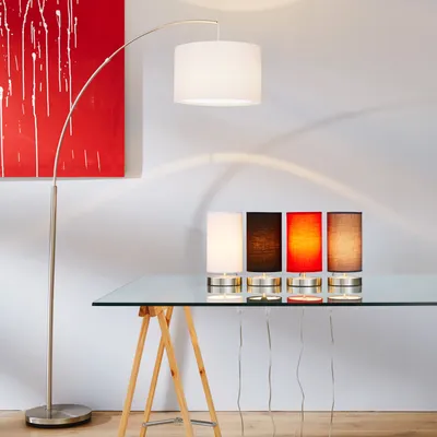 Produktbild von BRILLIANT Bogenstandleuchte Clarie | moderne und bogenförmige Standleuchte | eisen/weiß | Fußschalter | 1x E27 max. 60 W