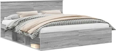 Immagine prodotto di Struttura del letto con testiera Grigio Sonoma 200 x 200 cm