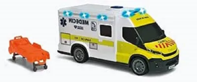 Productafbeelding van Grote Speelgoed Ambulance met Geluid en Licht - Inclusief Brancard - Schaal 1:18