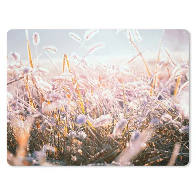 Produktbild von MuchoWow® Mauspad Mousepad Gras - Sonne - Winter - Schnee 40x30 cm - Mousepads - Maus Mat - Pad - Mausunterlage - Anti Rutsch