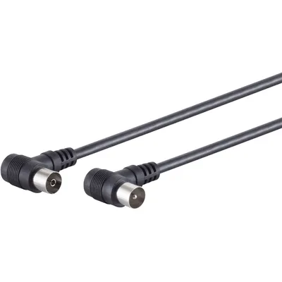 Produktbild von Koaxkabel 2x Winkel, >80 dB, schw, 5m